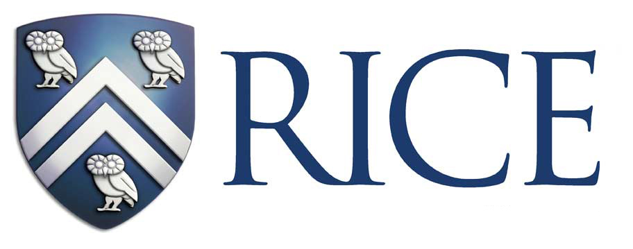 Rice Logo - Shield with the word Rice next to it.